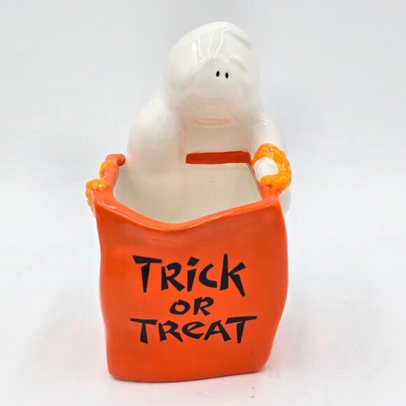 American Greetings Other - Vintage American Greetings Ghost "Trick Or Treat" Ceramic Candle Votive Holder
